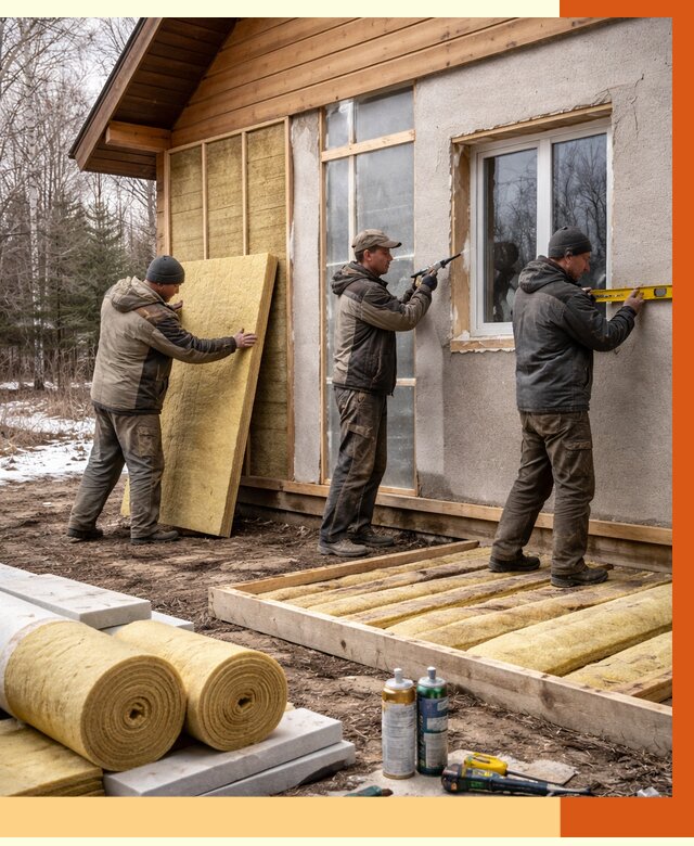 Утепление дачного дома в Борзе от 4893 руб/м2 — недорого | ТепломастерБря