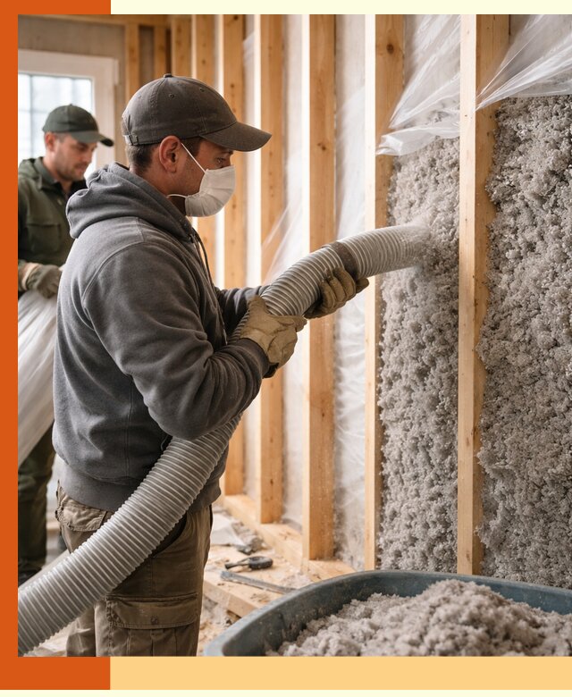 Утепление каркасного дома эковатой в Борзе — качественно и надолго