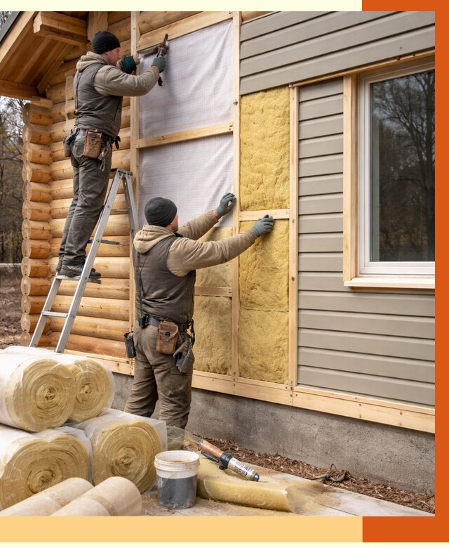 Утепление деревянного дома в Борзе от 6387 руб./м2 — заказать работы | ТепломастерБря