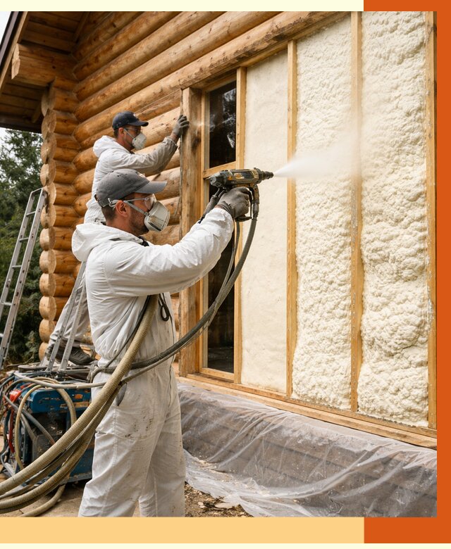 Утепление деревянного дома ППУ в Борзе от 4326 руб/м2 | ТепломастерБря — под ключ