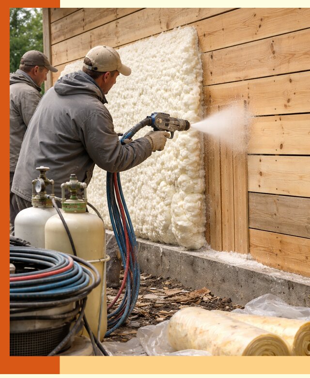 Утепление деревянного дома пенополиуретаном в Борзе