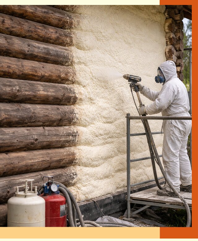 Утепление бревенчатого дома ППУ в Борзе под ключ от 6438 руб. | ТепломастерБря