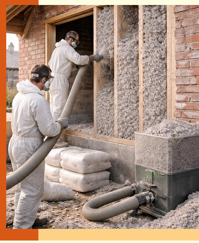 Утепление кирпичного дома эковатой в Борзе