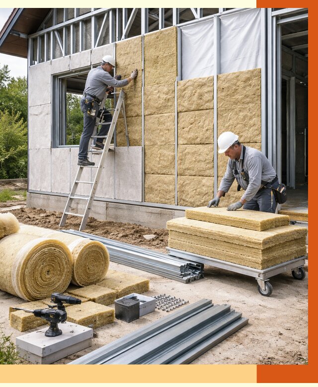 Утепление дома из ЛСТК в Борзе от 5357 руб./м² — профессионально | ТепломастерБря