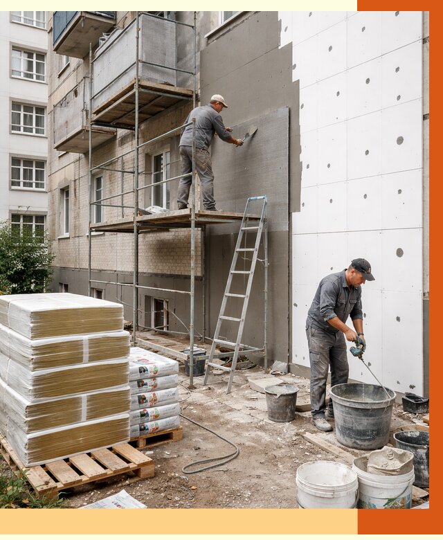 Утепление квартиры снаружи в Борзе от 6335 руб/м2 под ключ | ТепломастерБря