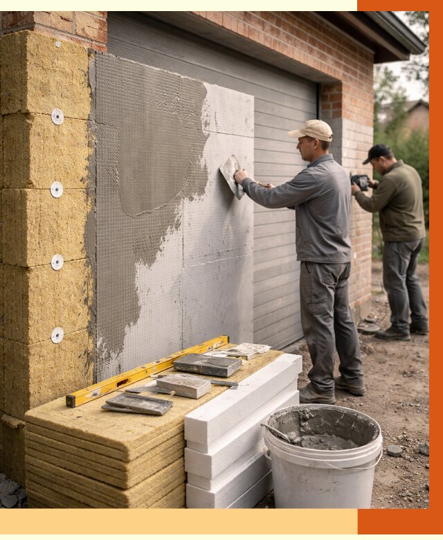 Утепление гаража снаружи в Борзе от 4326 руб. за м2 — наружное утепление под ключ | ТепломастерБря