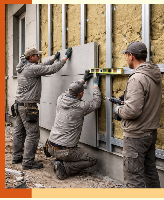 Утепление вентилируемого фасада под ключ в Борзе