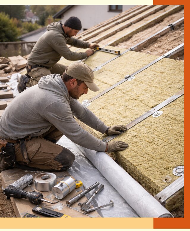 Утепление крыши снаружи в Борзе под ключ от 1236 руб./м2 | ТепломастерБря