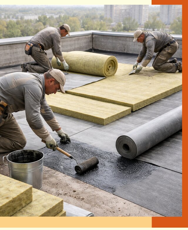 Утепление плоской крыши в Борзе от 7417 руб./м2 под ключ | ТепломастерБря