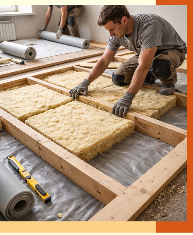 Утепление деревянного пола в Борзе от 1545 руб./м2 под ключ | ТепломастерБря