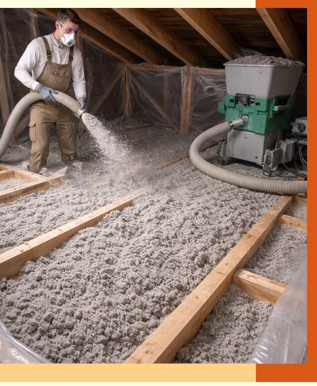 Утепление чердака эковатой в Борзе от 1494 руб/м2 — заказать у ТепломастерБря