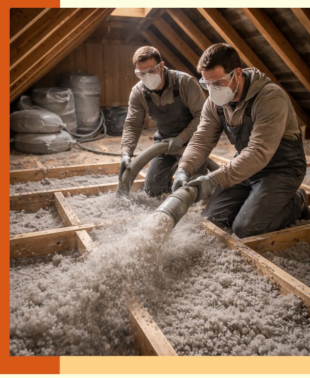 Утепление чердака эковатой в Борзе — быстро и надёжно