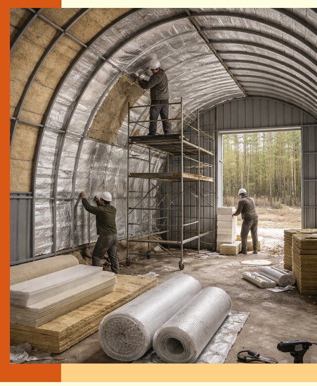 Утепление арочного ангара под ключ в Борзе