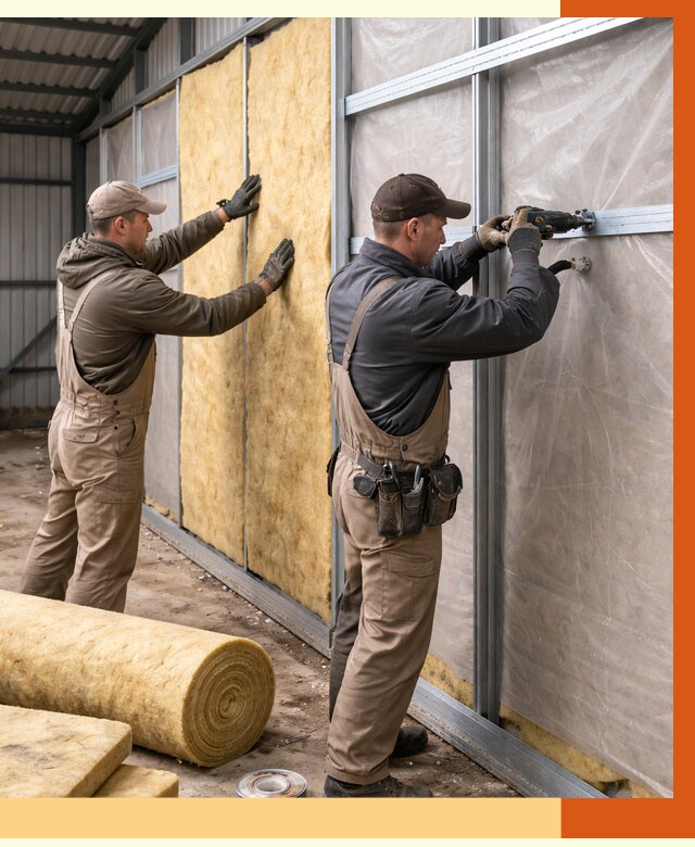 Утепление металлического ангара в Борзе от 4893 руб/м2 — услуги под ключ | ТепломастерБря