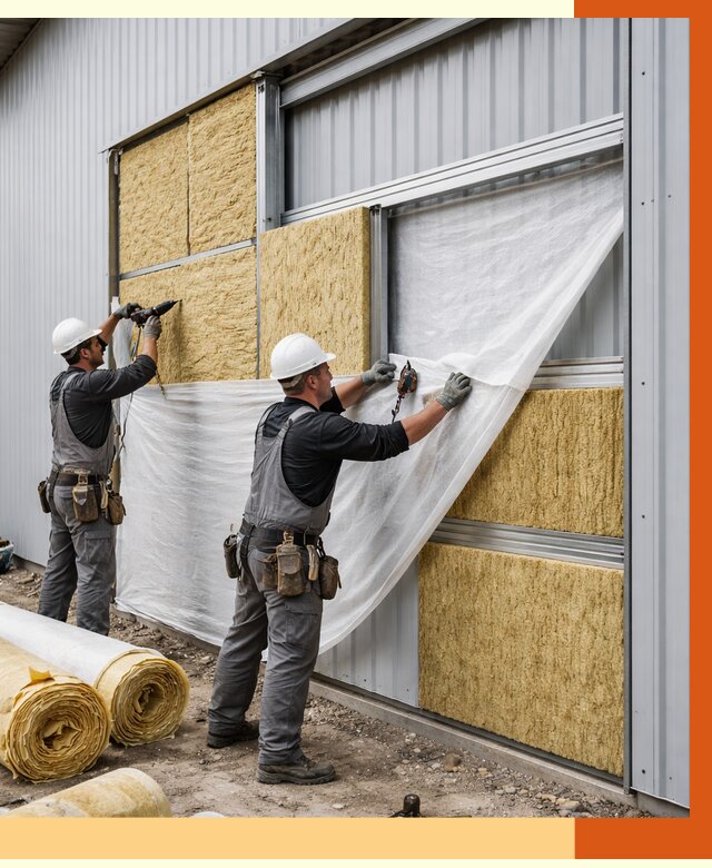 Утепление металлического склада в Борзе от 4635 руб/м2 — комплексное утепление под ключ | ТепломастерБря