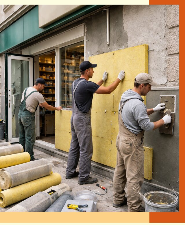 Утепление магазина в Борзе от 4635 руб/м2 — цена, стены и снаружи | ТепломастерБря