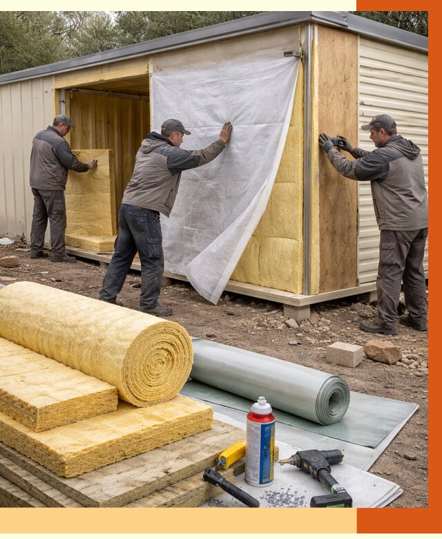 Утепление строительной бытовки в Борзе от 12876 руб. под ключ | ТепломастерБря
