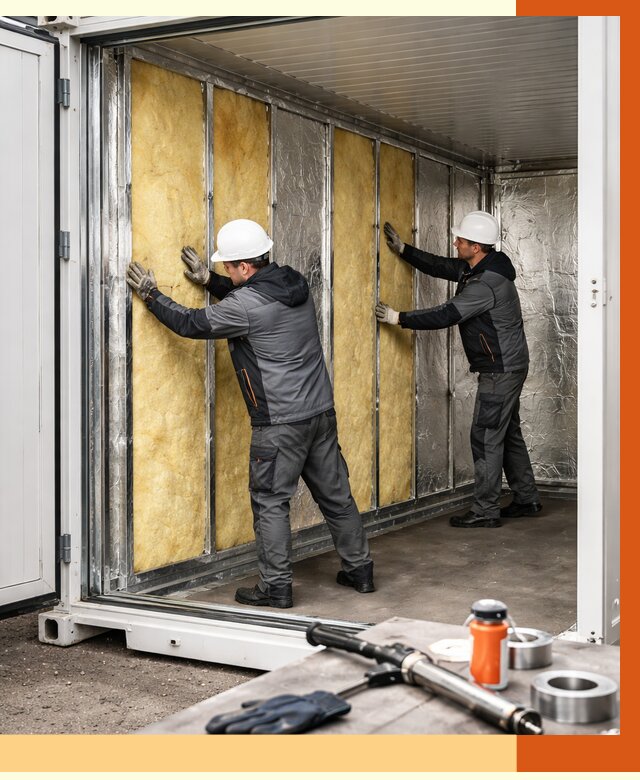 Утепление рефрижераторного контейнера в Борзе от 46355 руб./м² | ТепломастерБря