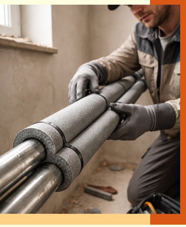 Утепление труб отопления в Борзе от 2936 руб. за м² — услуги под ключ | ТепломастерБря