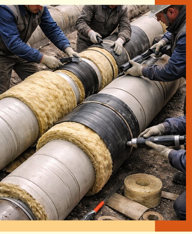 Утепление трубопровода в Борзе под ключ от 1906 руб. — надежно и выгодно | ТепломастерБря