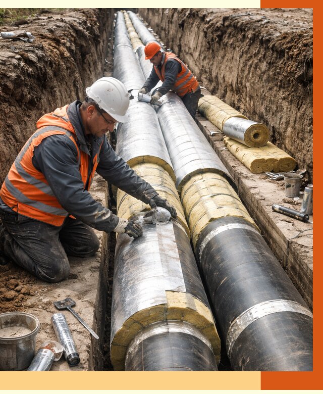 Утепление теплотрассы в Борзе от 4635 руб./м2 — ппу и комплексная изоляция | ТепломастерБря