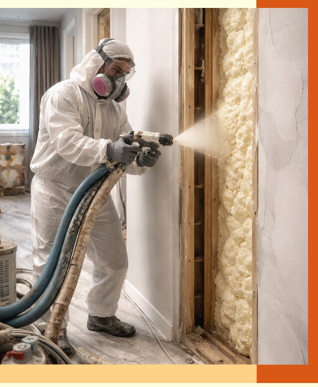 Межстеновое утепление ППУ в Борзе от 2833 руб/м2 — межстенное утепление под ключ | ТепломастерБря