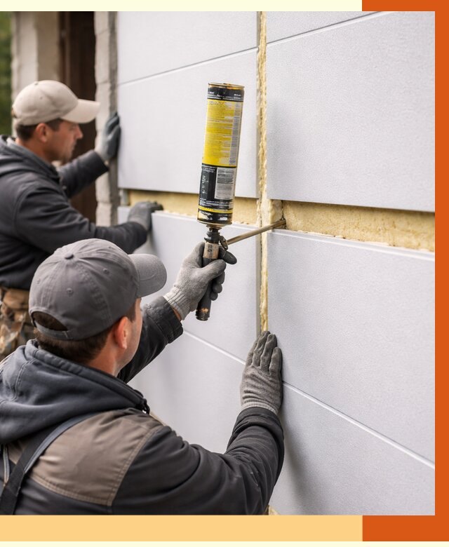 Утепление сэндвич панелей ППУ в Борзе от 4326 руб. за м2 | ТепломастерБря