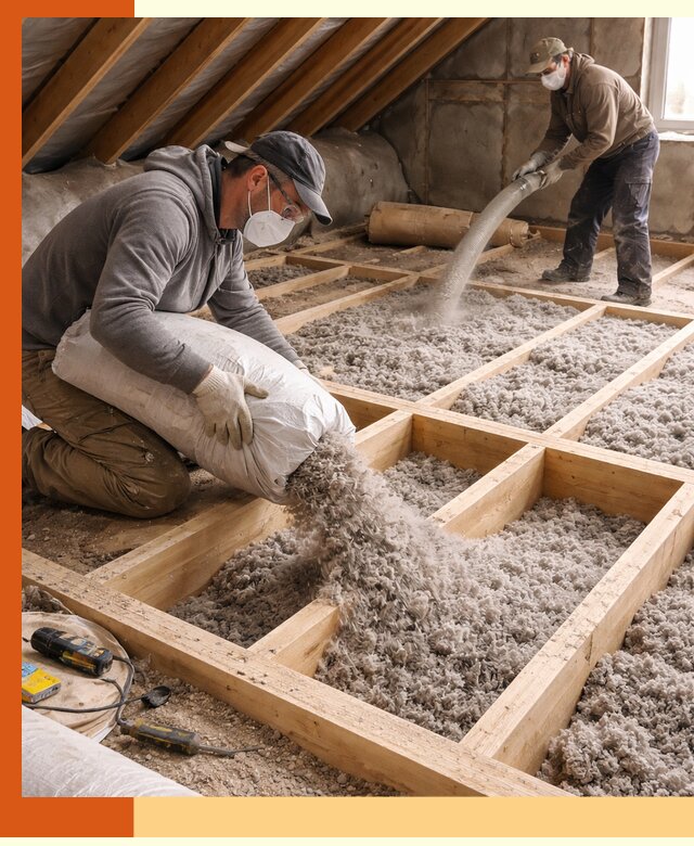 Заполнение полостей чердачного перекрытия в Борзе качественно и надёжно