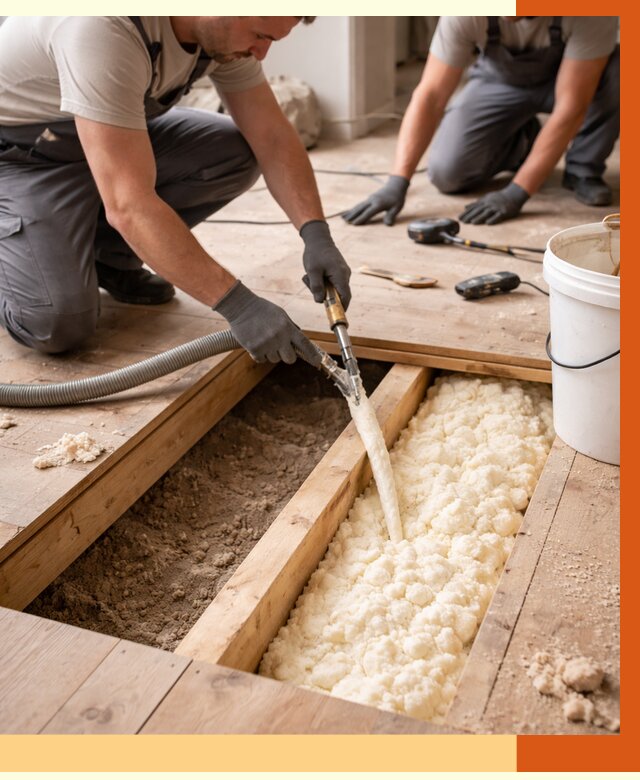 Заполнение пустот пола в Борзе от 2781 руб. — утепление пустот пола под ключ | ТепломастерБря