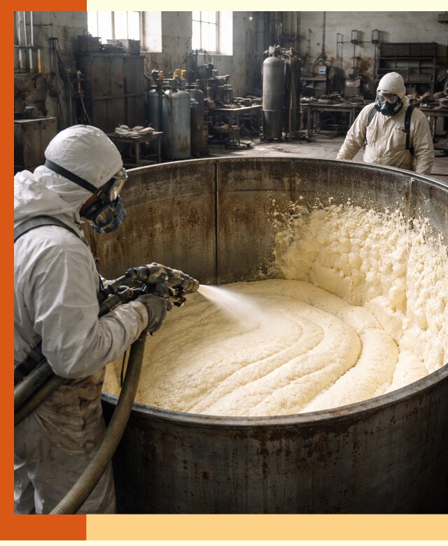 Заливка ппу в емкости с полной изоляцией и герметизацией в Борзе