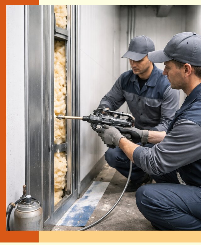 Заполнение пустот холодильных панелей в Борзе специализированной пеной