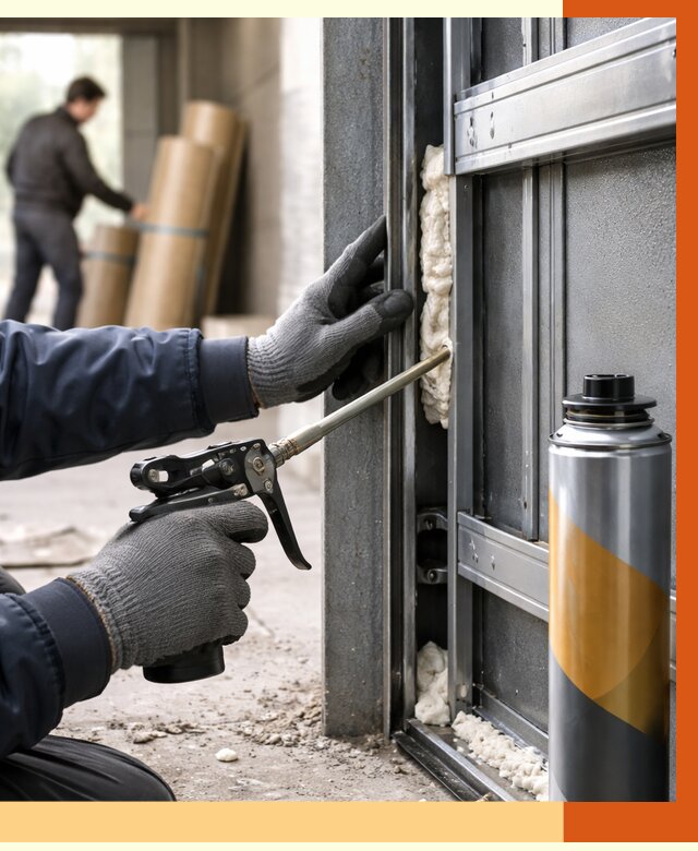 Заполнение пустот ворот в Борзе от 4635 руб. — заливка ППУ, утепление под ключ | ТепломастерБря