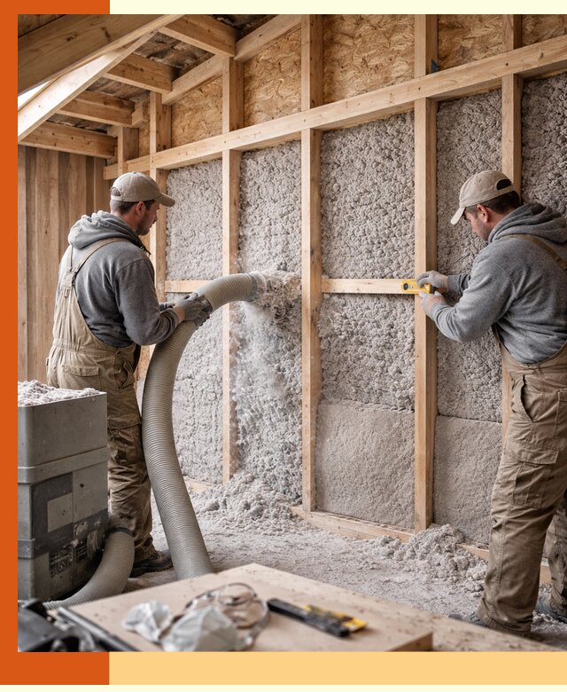 Утепление эковатой стен, потолков и перекрытий в Борзе