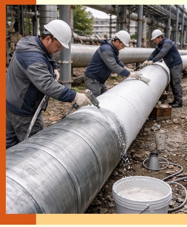 Утепление теплотрассы жидкой теплоизоляцией в Борзе