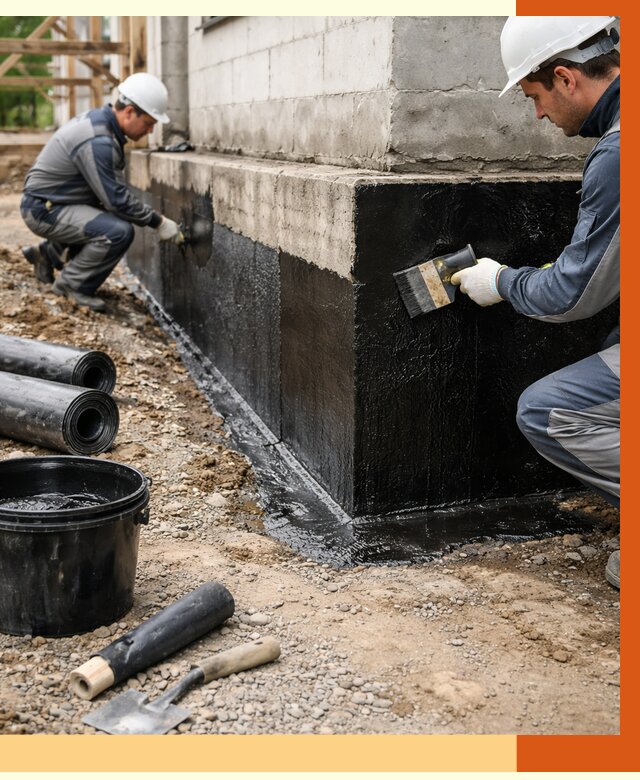 Гидроизоляция фундамента в Борзе от 1288 руб. — профессионально, под ключ | ТепломастерБря