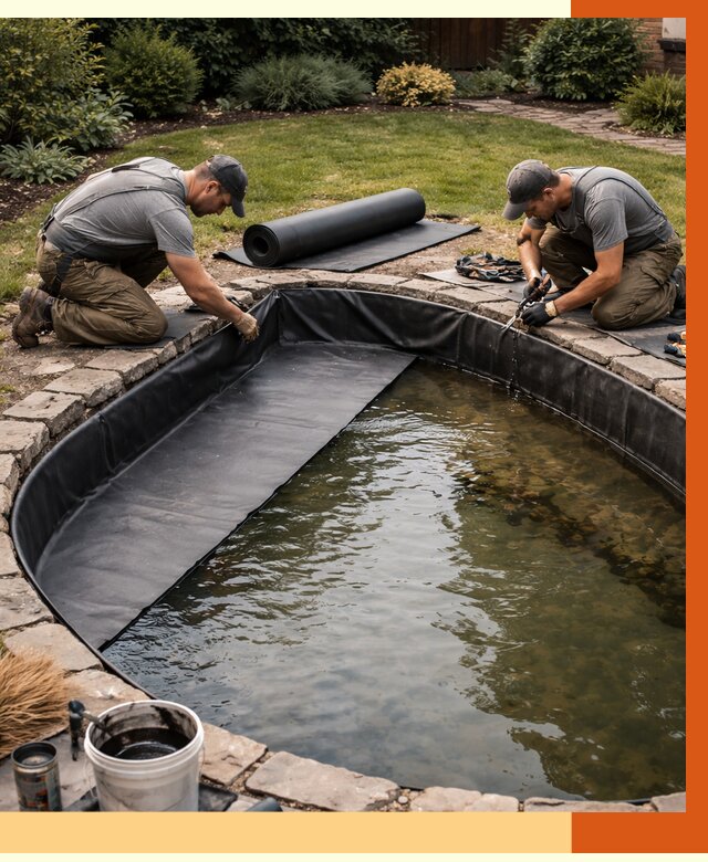 Гидроизоляция пруда в Борзе от 15452 руб. под ключ | ТепломастерБря профессионально