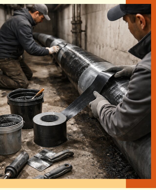 Гидроизоляция труб в Борзе от 2575 руб. — профессиональная герметизация | ТепломастерБря