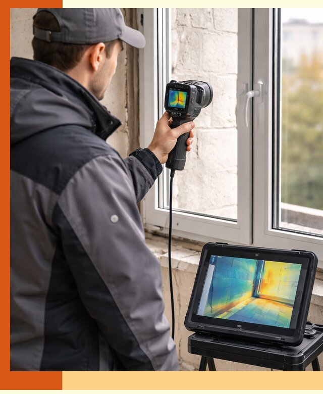 Тепловизионное обследование дома в Борзе для выявления утечек тепла