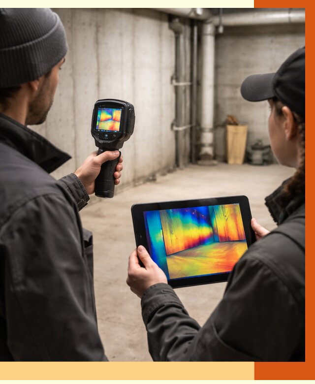 Тепловизионное обследование подвала в Борзе от 4635 руб. — проверка гидроизоляции | ТепломастерБря