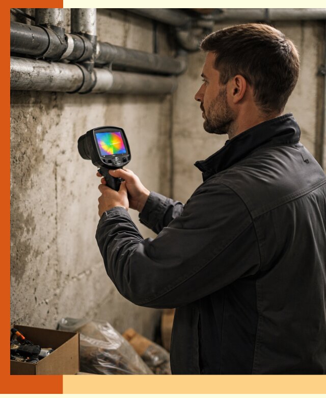 Тепловизионное обследование подвала в Борзе для поиска утечек тепла