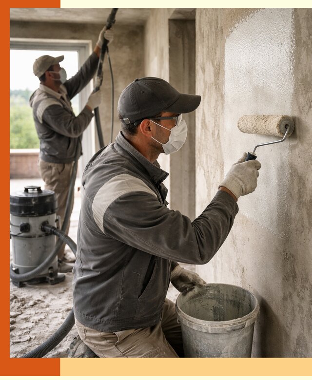 Подготовка поверхности под напыление утеплителя в Борзе