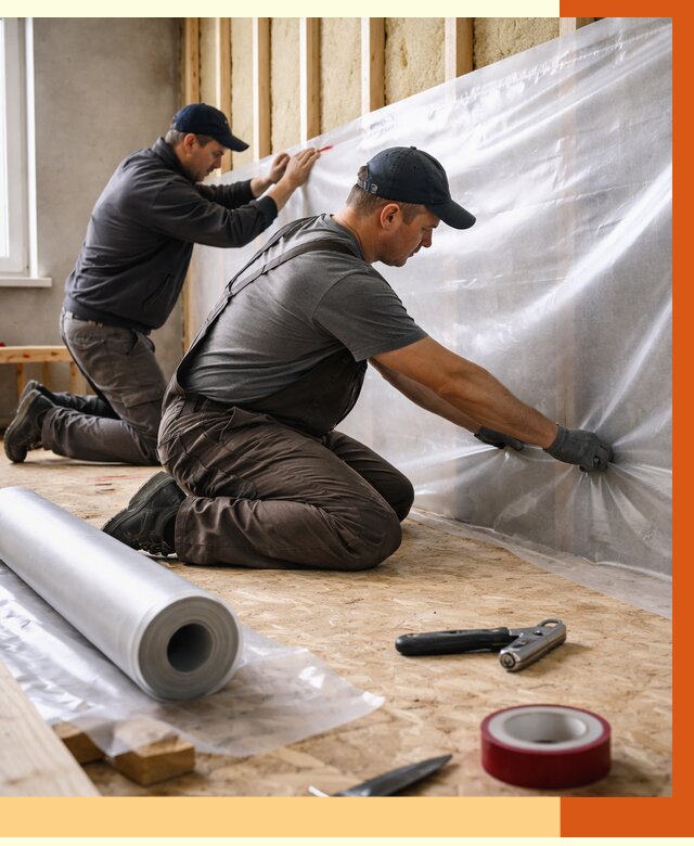 Монтаж пароизоляции в Борзе от 2575 руб. — установка и укладка под ключ | ТепломастерБря